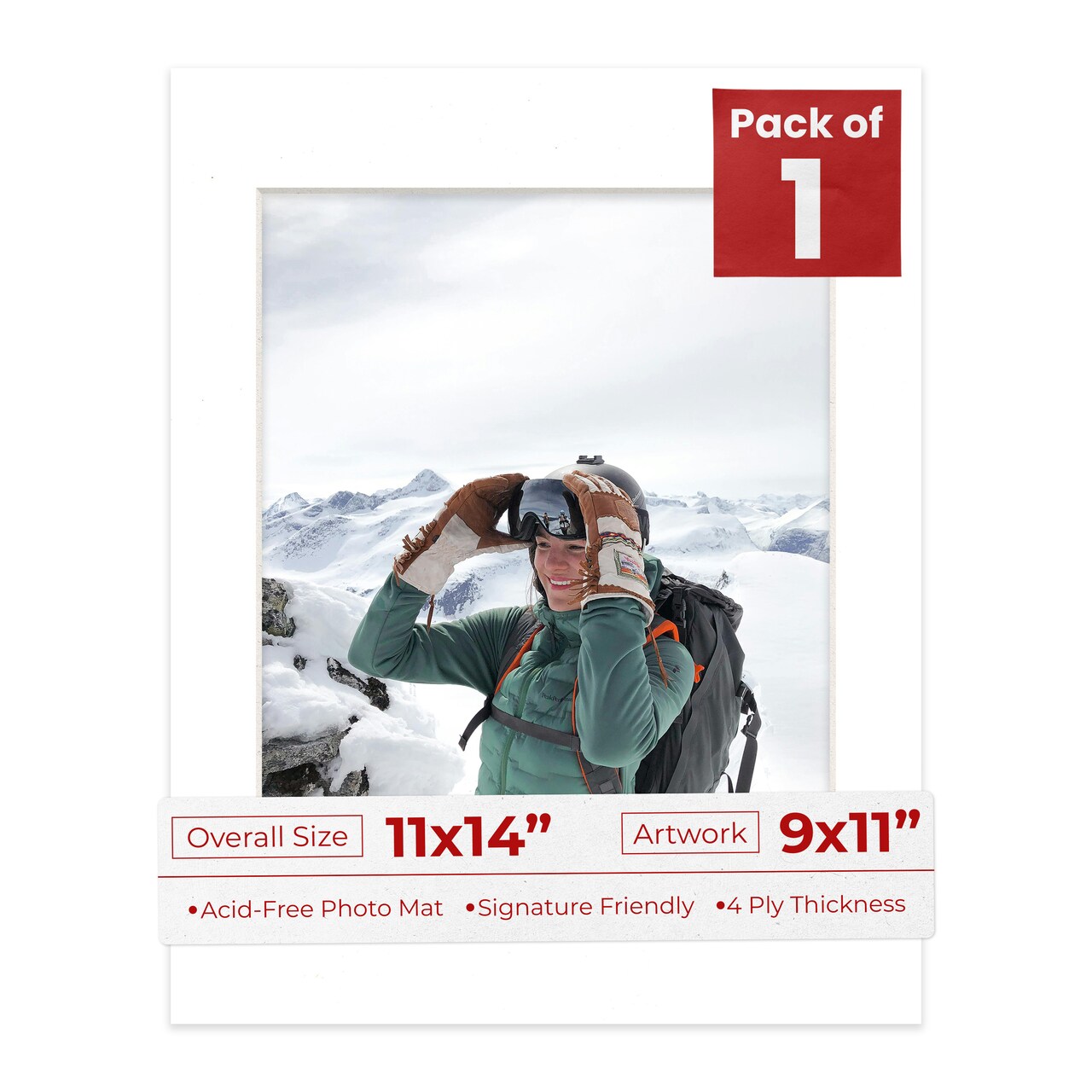 Off White Pebble Mat Board for 11x14 Frames - Fits 9x11 Photos